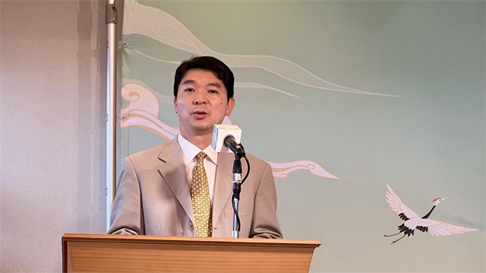 中國(guó)駐東京旅游辦事處主任歐陽(yáng)安致辭。中國(guó)駐東京旅游辦事處供圖